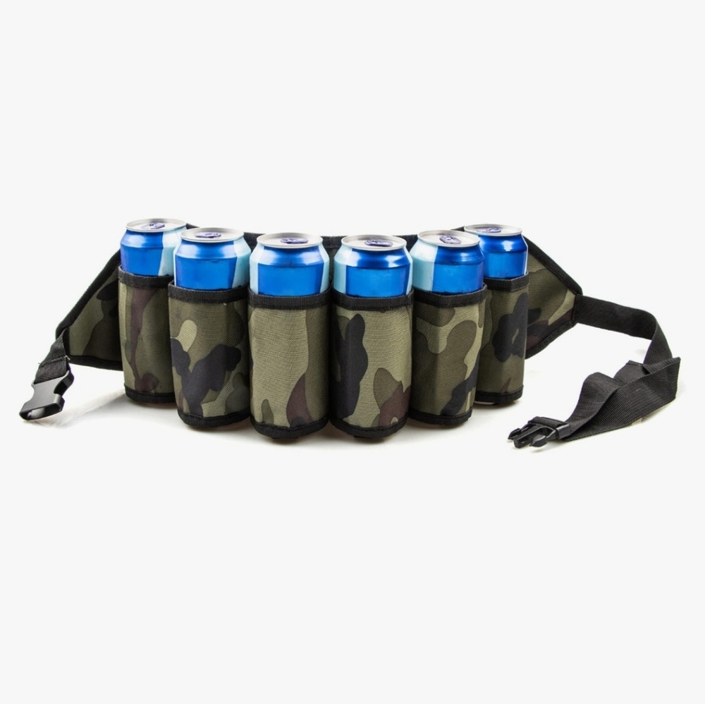New Beer & Soda Can Holster Belt 6 Pack